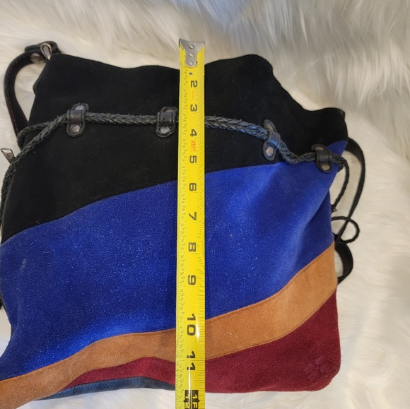 Patricia Nash Caffarelli Colorblock Suede Leather Drawstring  Purse - Picture 11 of 13